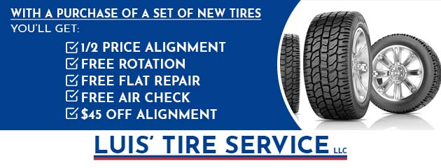 With a purchase of new set of tires Special